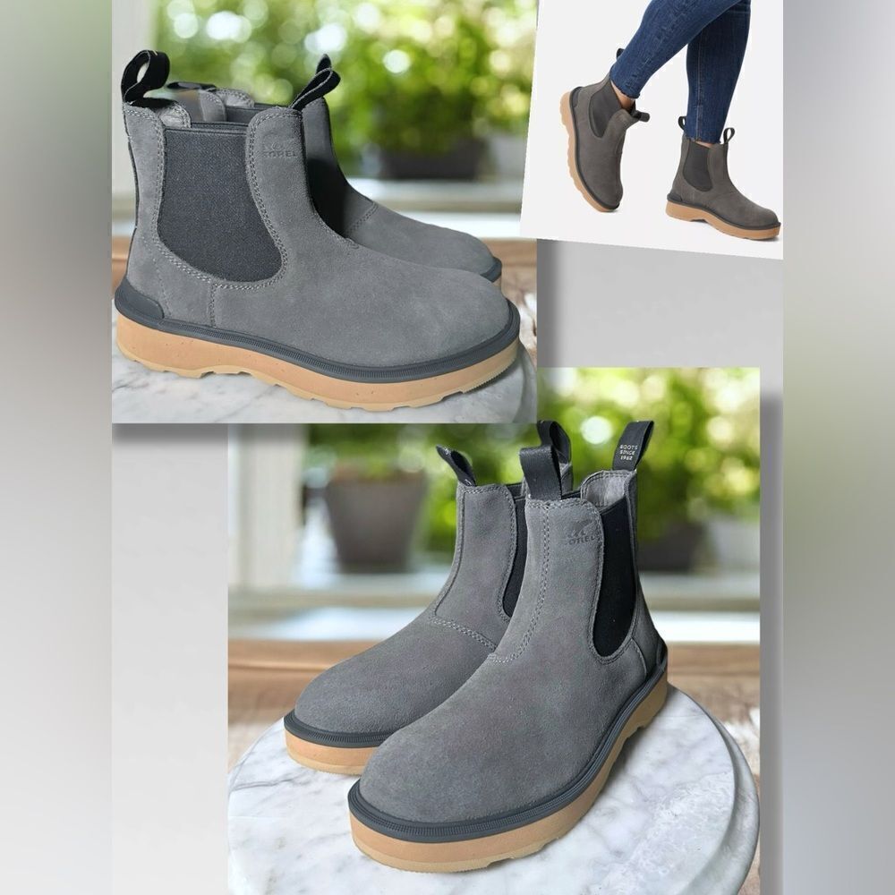NEW Sorel Hi Line Chelsea Waterproof Suede Boot OUARRY TAWNY BUFF NL4870-052